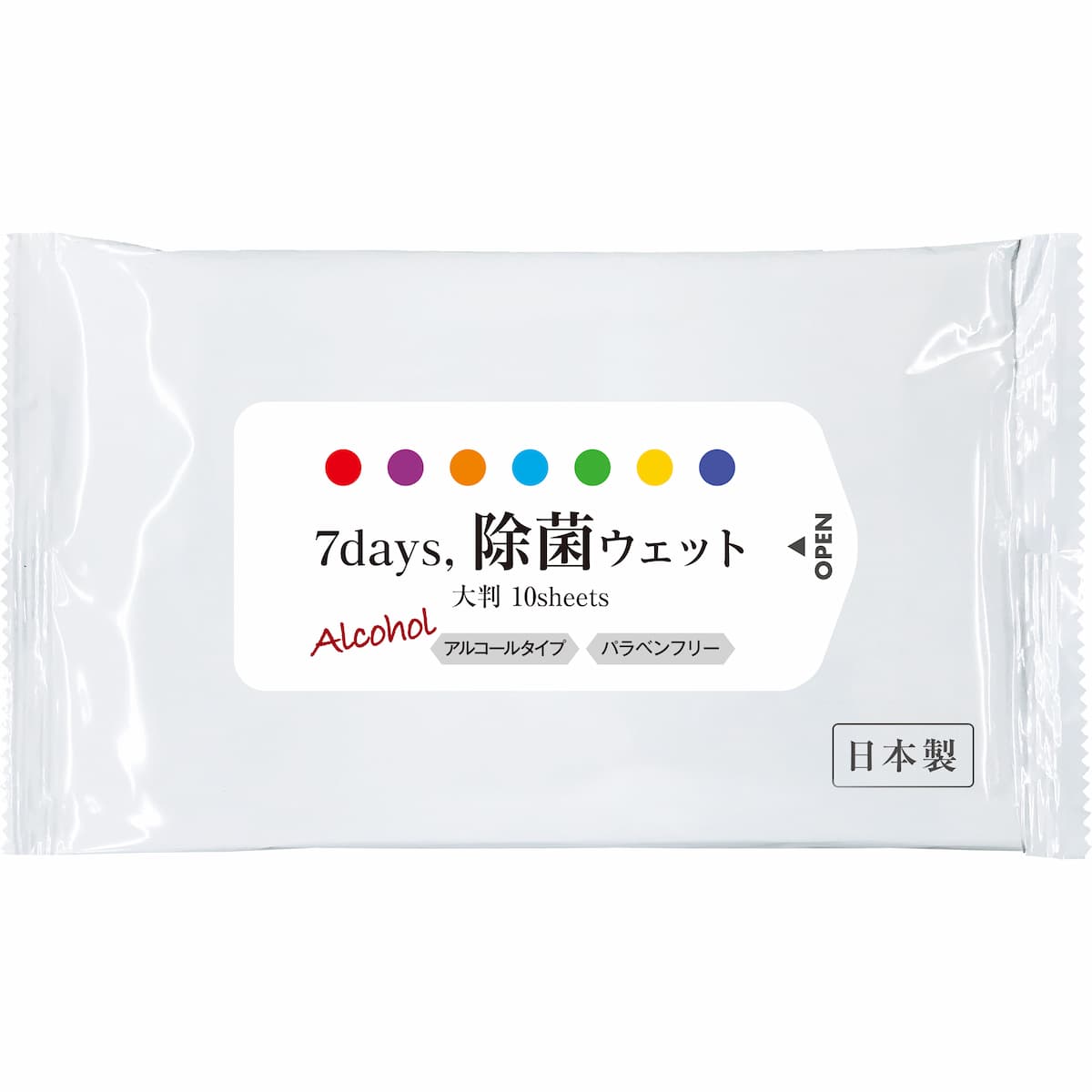 7days, ウェットティッシュ 除菌シート アルコール 大判 10枚入